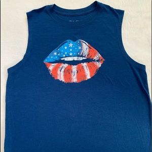 4th of July flag lips tank top! Size large. Great too for the 4th! From target❤️